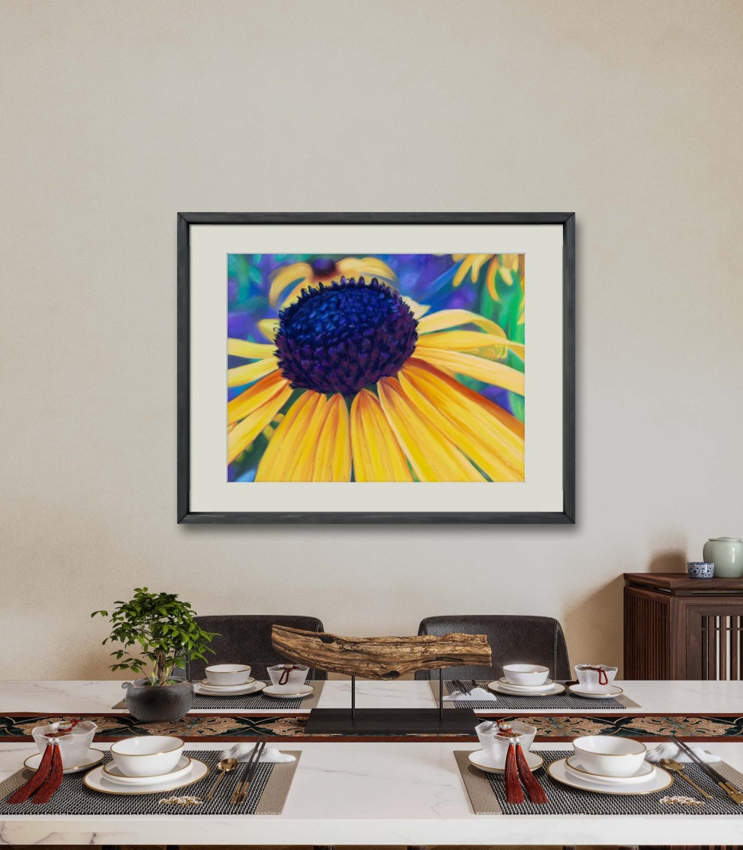 Digital Download of Black eyed Susan Art Flower, Original hand-painted by Dawn Bouchard, Vivid Wild Flower, Colourful Floral artwork, Black-eyed Susan, Wall Art