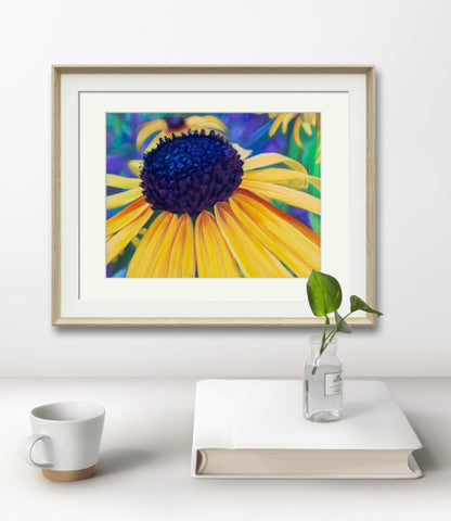 Digital Download of Black eyed Susan Art Flower, Original hand-painted by Dawn Bouchard, Vivid Wild Flower, Colourful Floral artwork, Black-eyed Susan, Wall Art