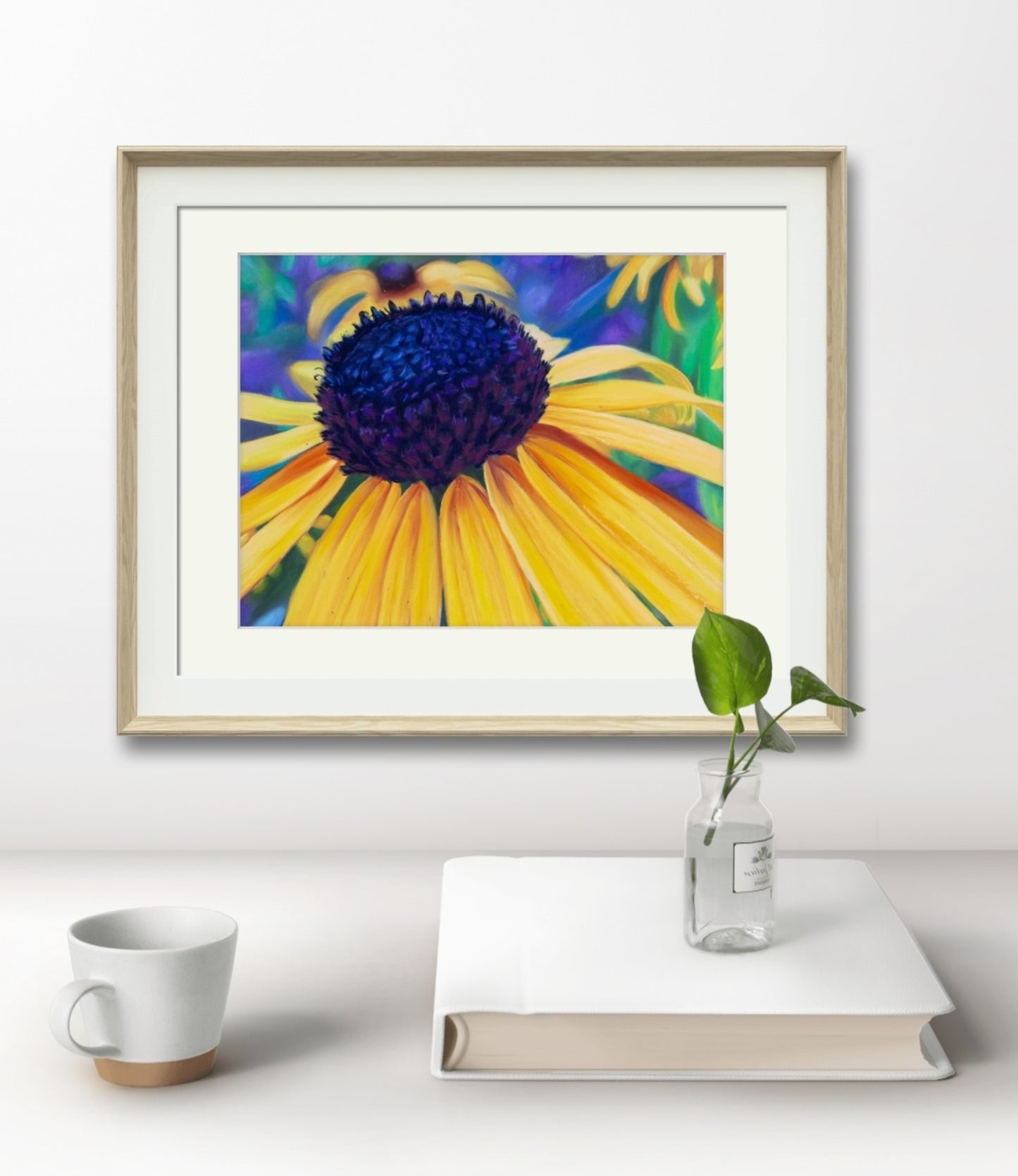 Black eyed Susan Art Flower Print/Poster, Vivid Wild Flower, Colourful Floral artwork, Black-eyed Susan, Wall Art