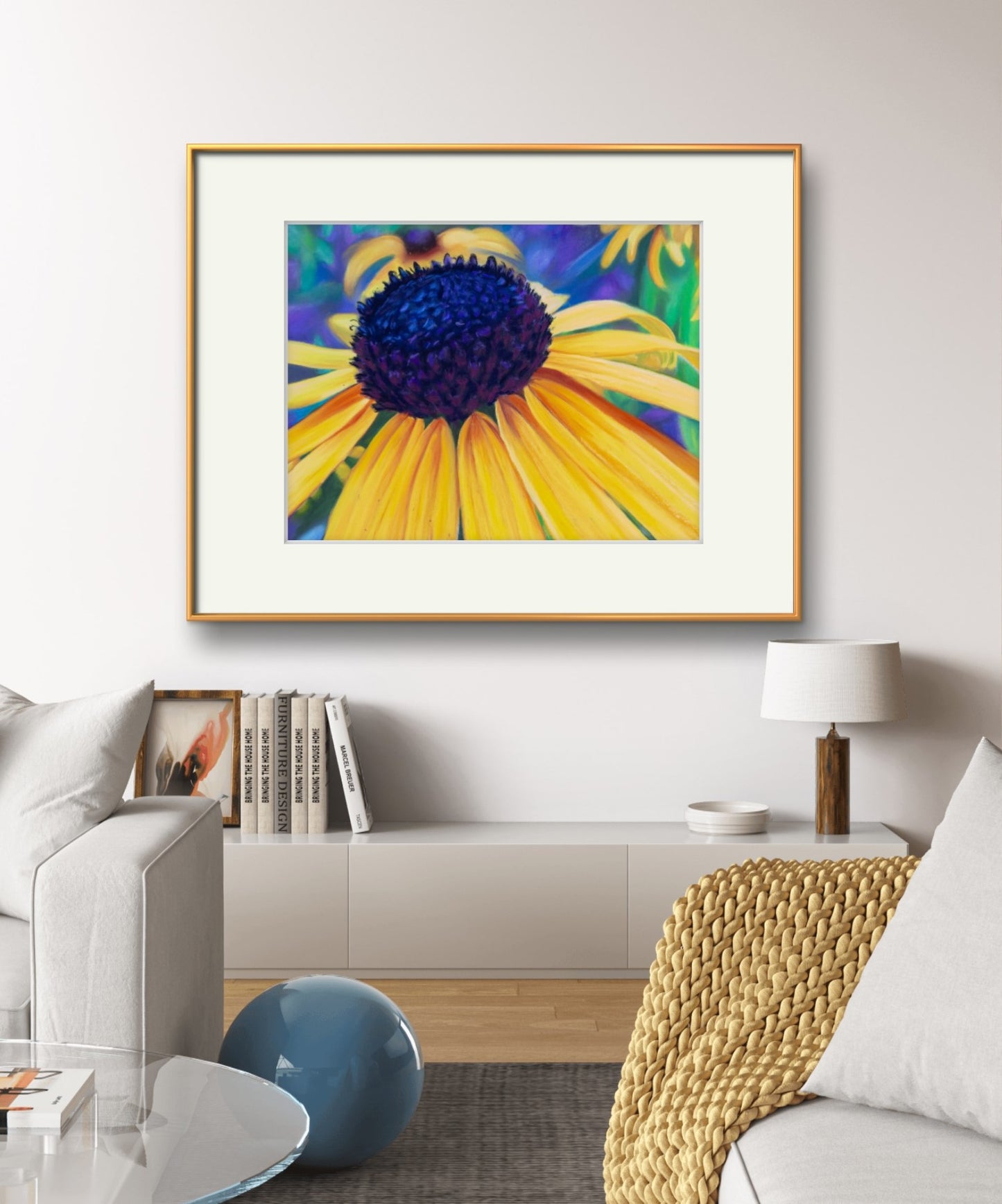 Digital Download of Black eyed Susan Art Flower, Original hand-painted by Dawn Bouchard, Vivid Wild Flower, Colourful Floral artwork, Black-eyed Susan, Wall Art