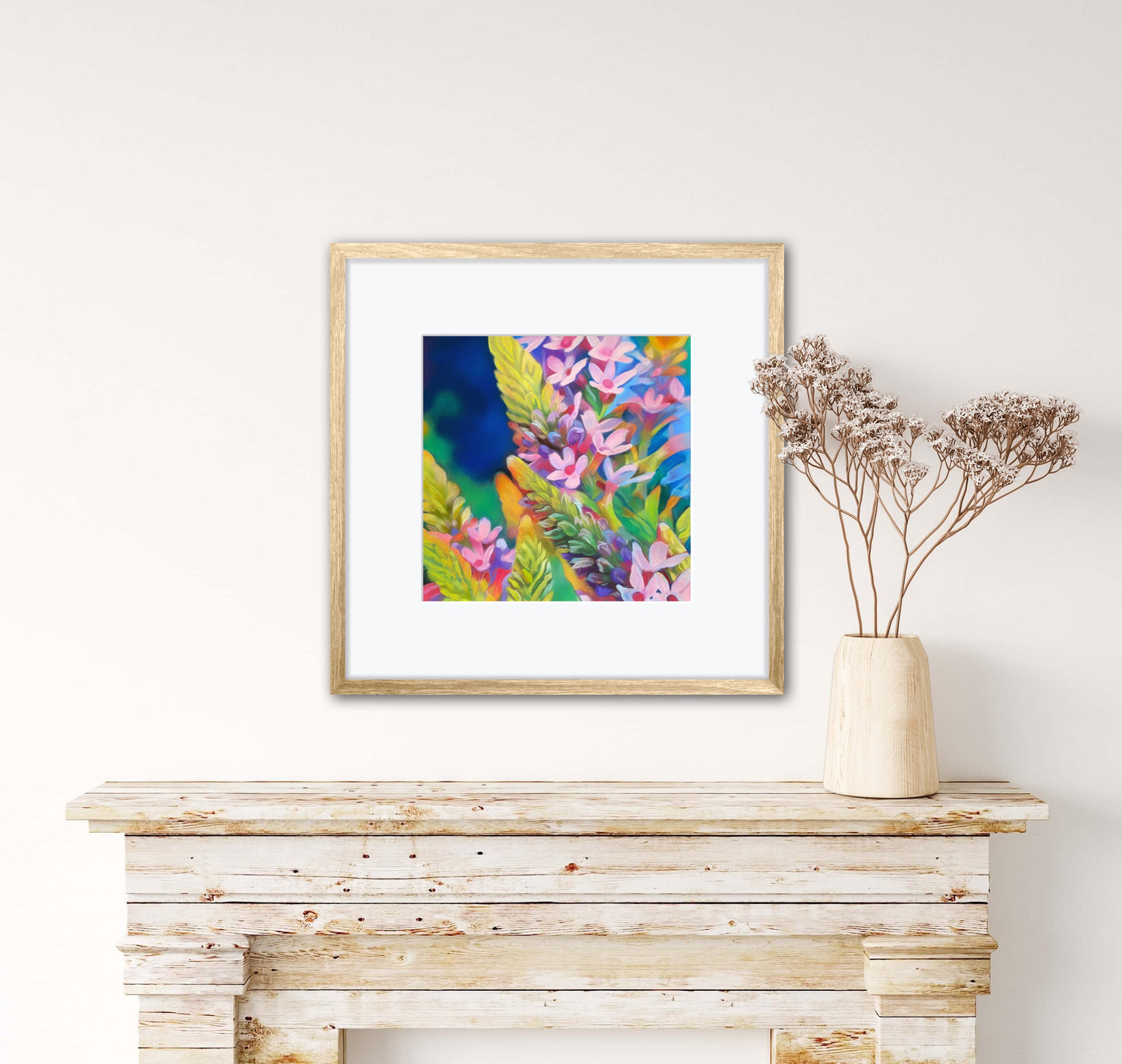 Digital Download of Pink Wild Flowers Art Painting, Original Hand painted by Dawn Bouchard, Vivid Wild Flower, Colourful Floral artwork, Wall Art