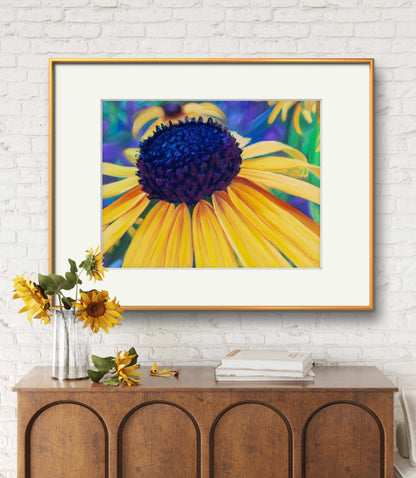 Digital Download of Black eyed Susan Art Flower, Original hand-painted by Dawn Bouchard, Vivid Wild Flower, Colourful Floral artwork, Black-eyed Susan, Wall Art