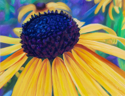 Digital Download of Black eyed Susan Art Flower, Original hand-painted by Dawn Bouchard, Vivid Wild Flower, Colourful Floral artwork, Black-eyed Susan, Wall Art