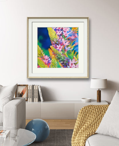 Digital Download of Pink Wild Flowers Art Painting, Original Hand painted by Dawn Bouchard, Vivid Wild Flower, Colourful Floral artwork, Wall Art