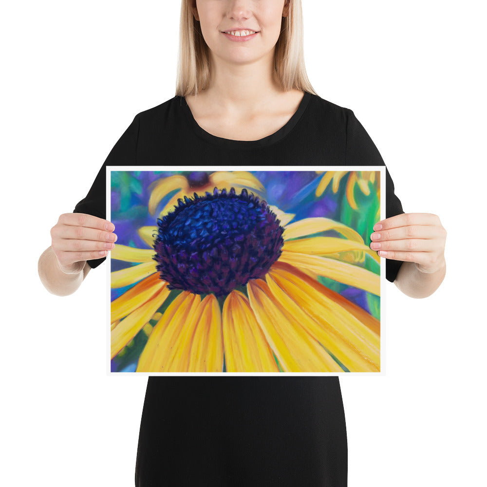 Black eyed Susan Art Flower Print/Poster, Vivid Wild Flower, Colourful Floral artwork, Black-eyed Susan, Wall Art