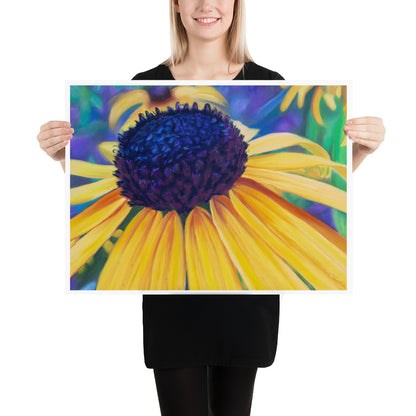 Black eyed Susan Art Flower Print/Poster, Vivid Wild Flower, Colourful Floral artwork, Black-eyed Susan, Wall Art