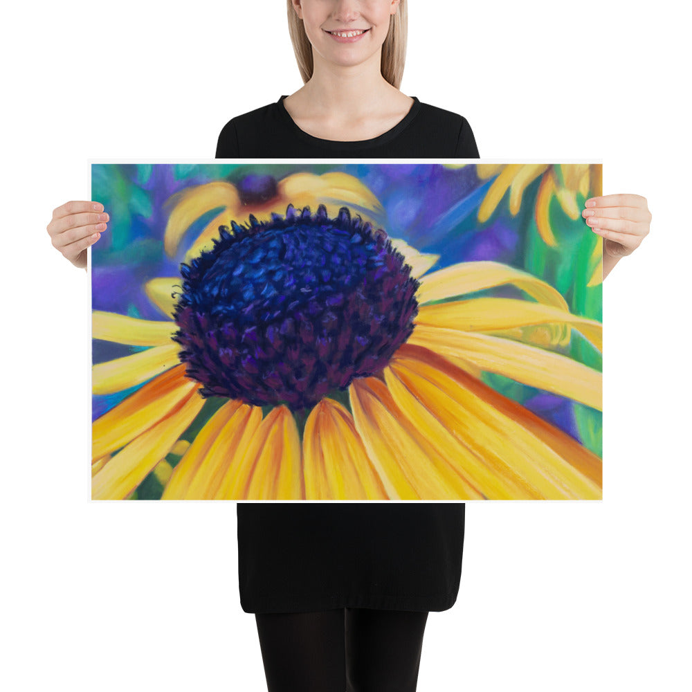 Black eyed Susan Art Flower Print/Poster, Vivid Wild Flower, Colourful Floral artwork, Black-eyed Susan, Wall Art