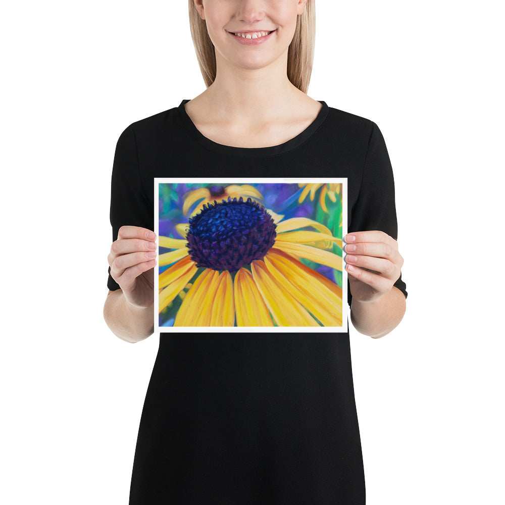 Black eyed Susan Art Flower Print/Poster, Vivid Wild Flower, Colourful Floral artwork, Black-eyed Susan, Wall Art