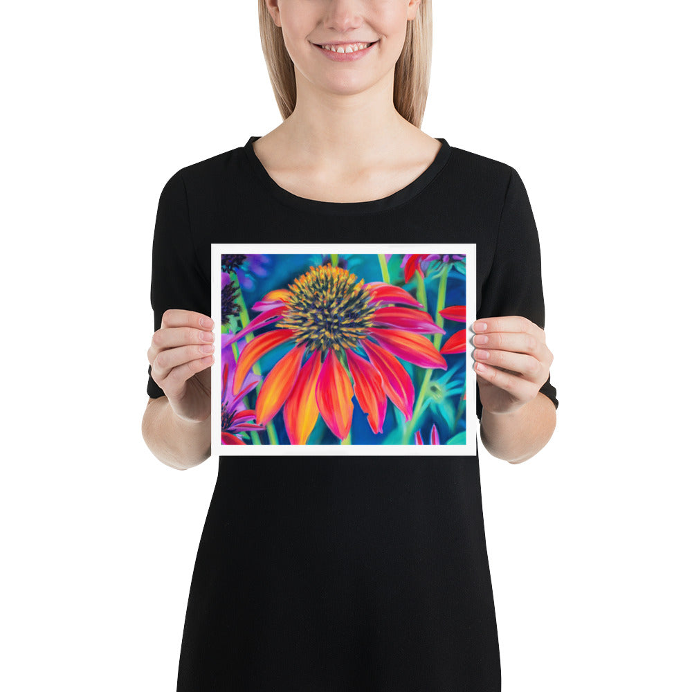 Digital download of Painted Cone Flowers ,Original hand-painted by Dawn Bouchard, Vivid Orange Coneflowers Flowers, Colourful Floral artwork, Wall Art